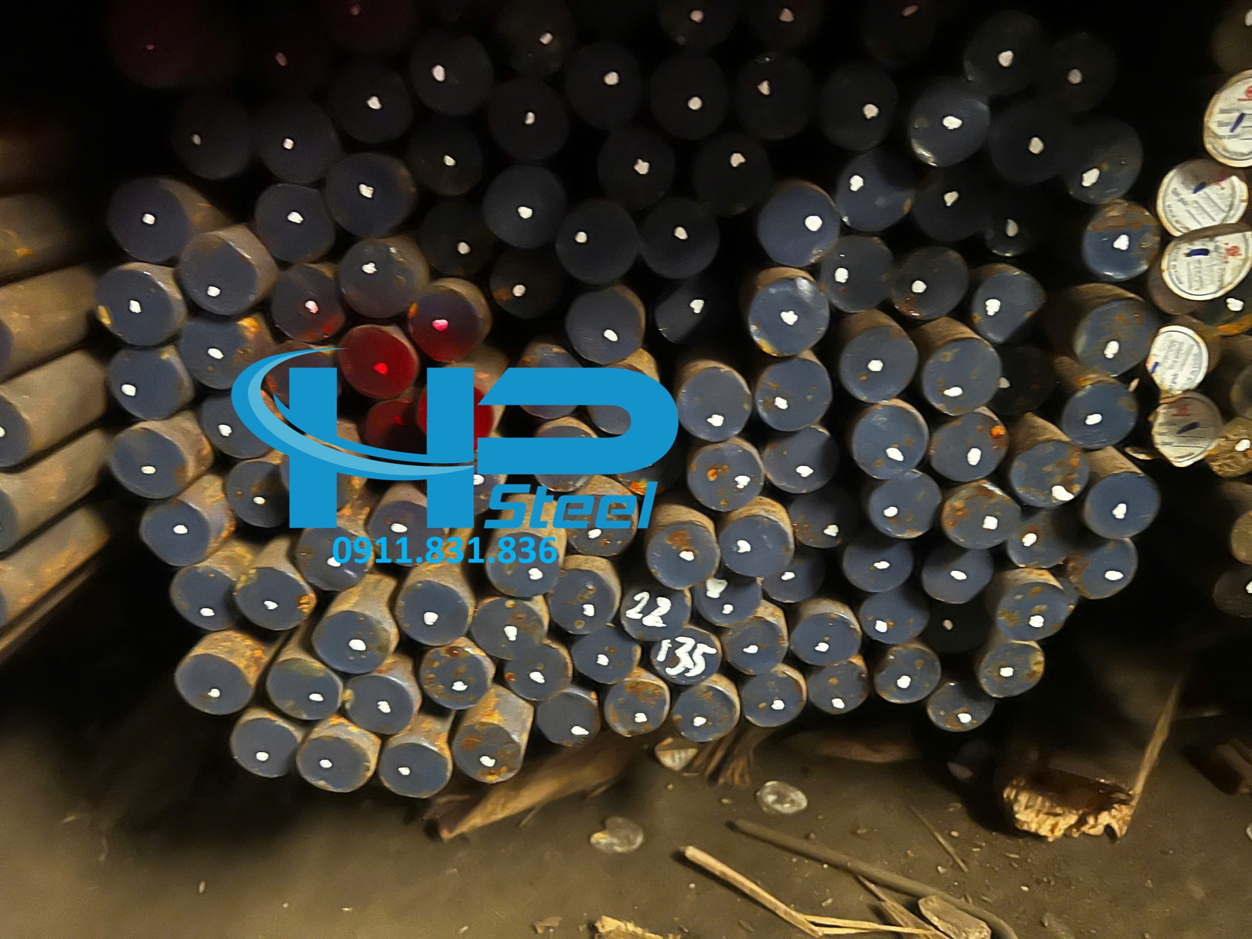 Thép tròn đặc phi 58 hình ảnh tại kho