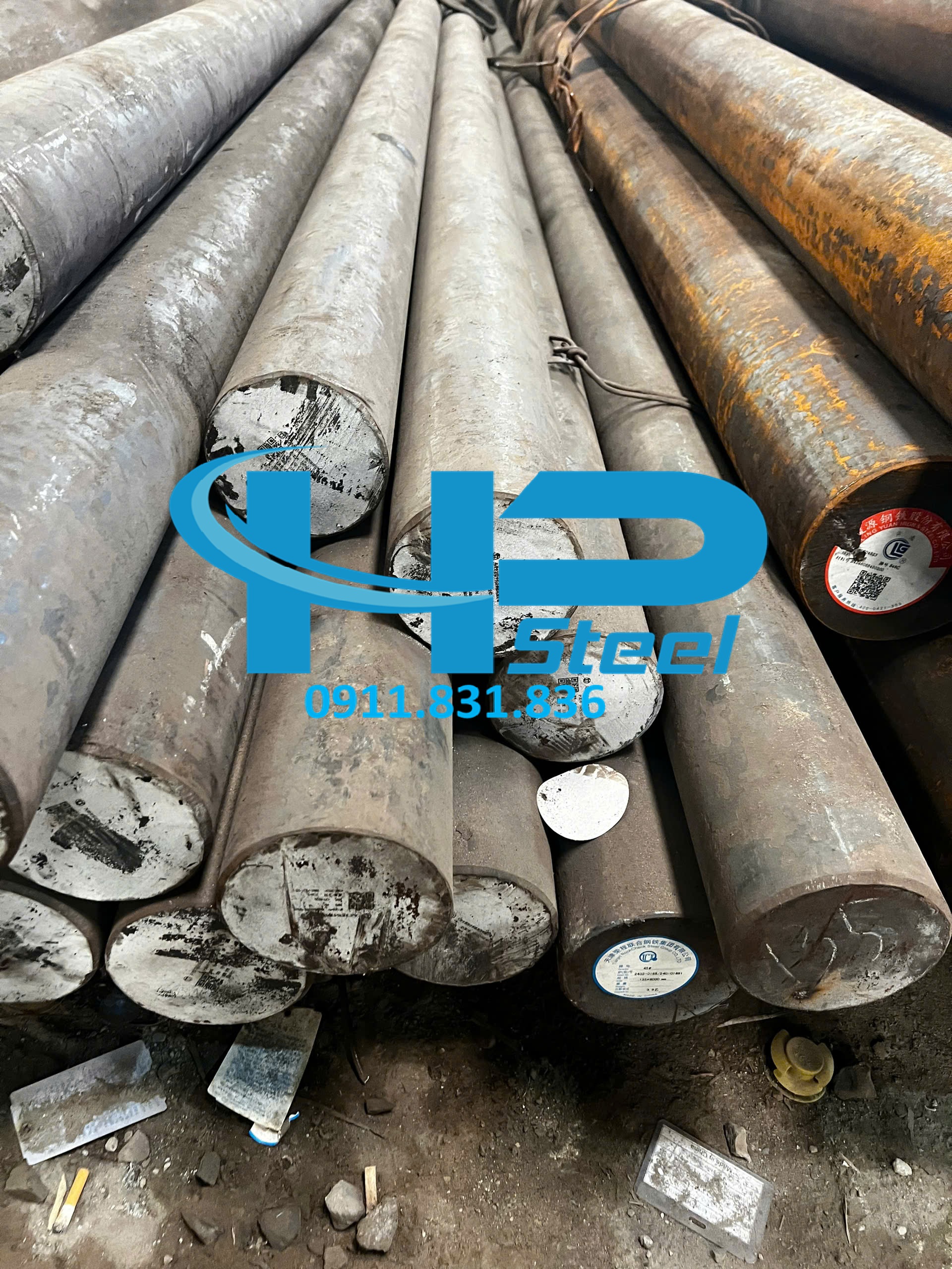 Thép tròn đặc phi 255 hình ảnh tại kho thép Hoàng Phương